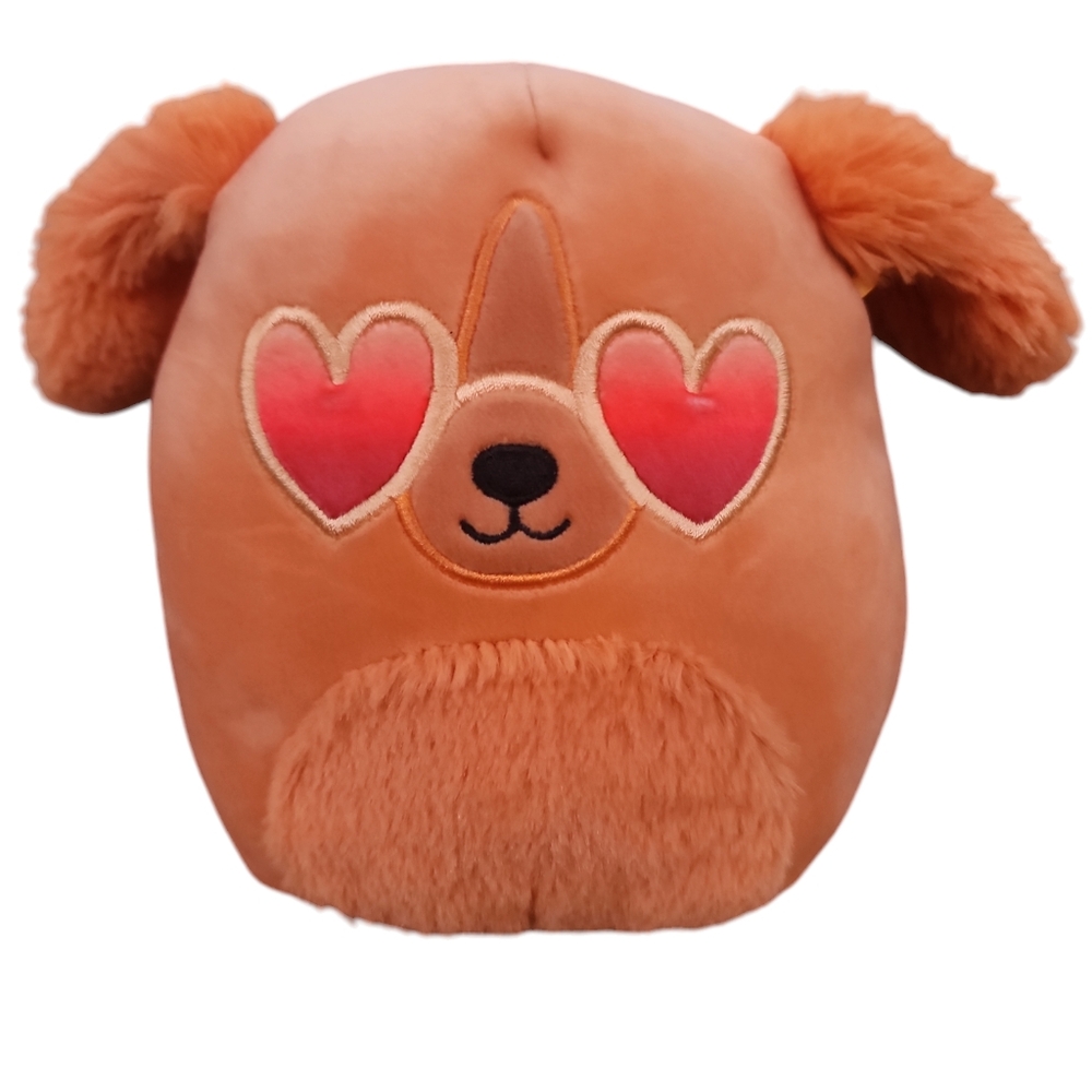 Kellytoy Squishmallow Finley‎ the Golden Retriever Dog Squad Plush 7” Heart Eyes